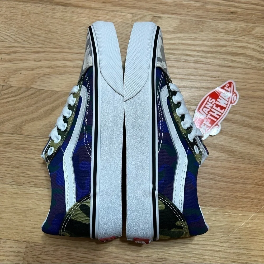 Vans Old Skool Camocollage Sneakers NEW Kids Shoes 13.5 1.5 11 Youth Blue